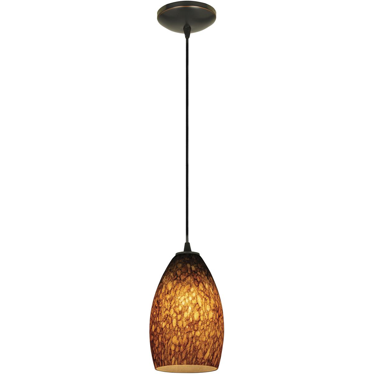 Access 28012-3C-ORB/BRST Champagne LED 5 inch Oil Rubbed Bronze Pendant Ceiling Light in Brown Stone