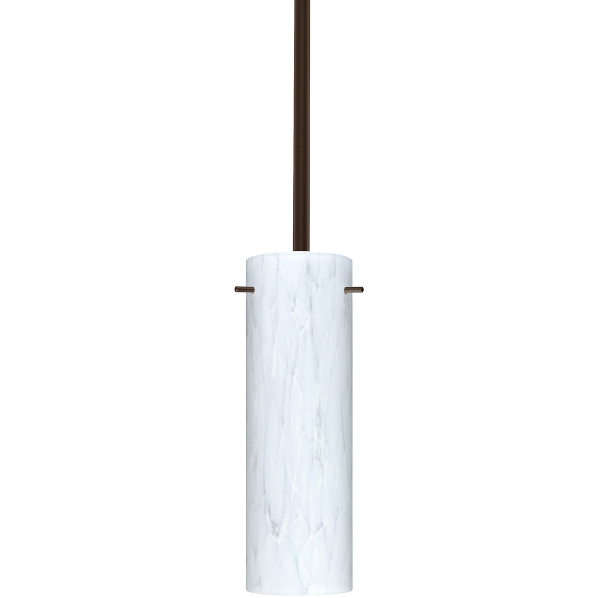 Besa Lighting 1TT-493019-LED-BR Copa LED Bronze Stem Pendant Ceiling Light in Carrera Glass