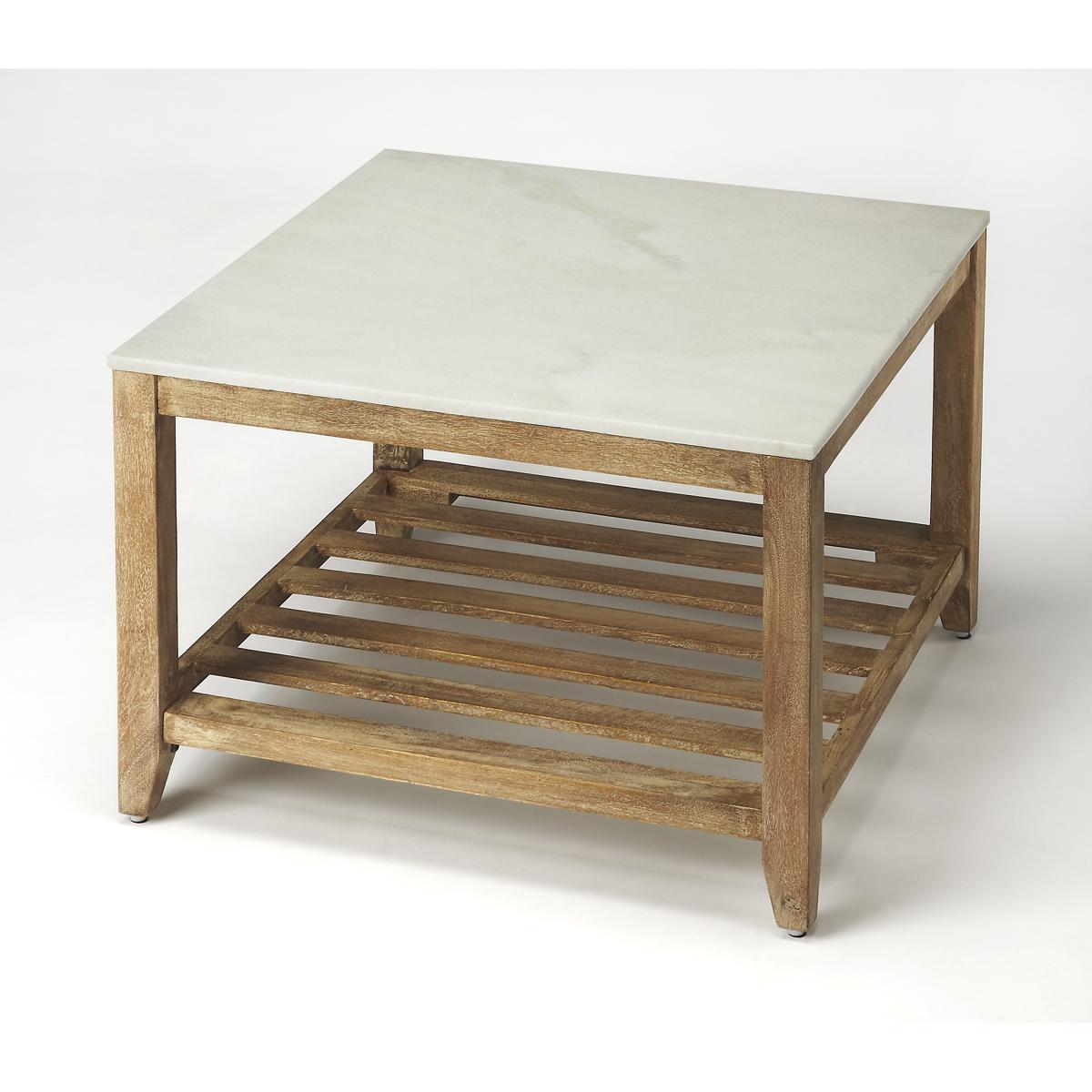 Butler 9348312 Butler Loft Brayden Marble 24 X 24 inch Natural Mango Cocktail Table