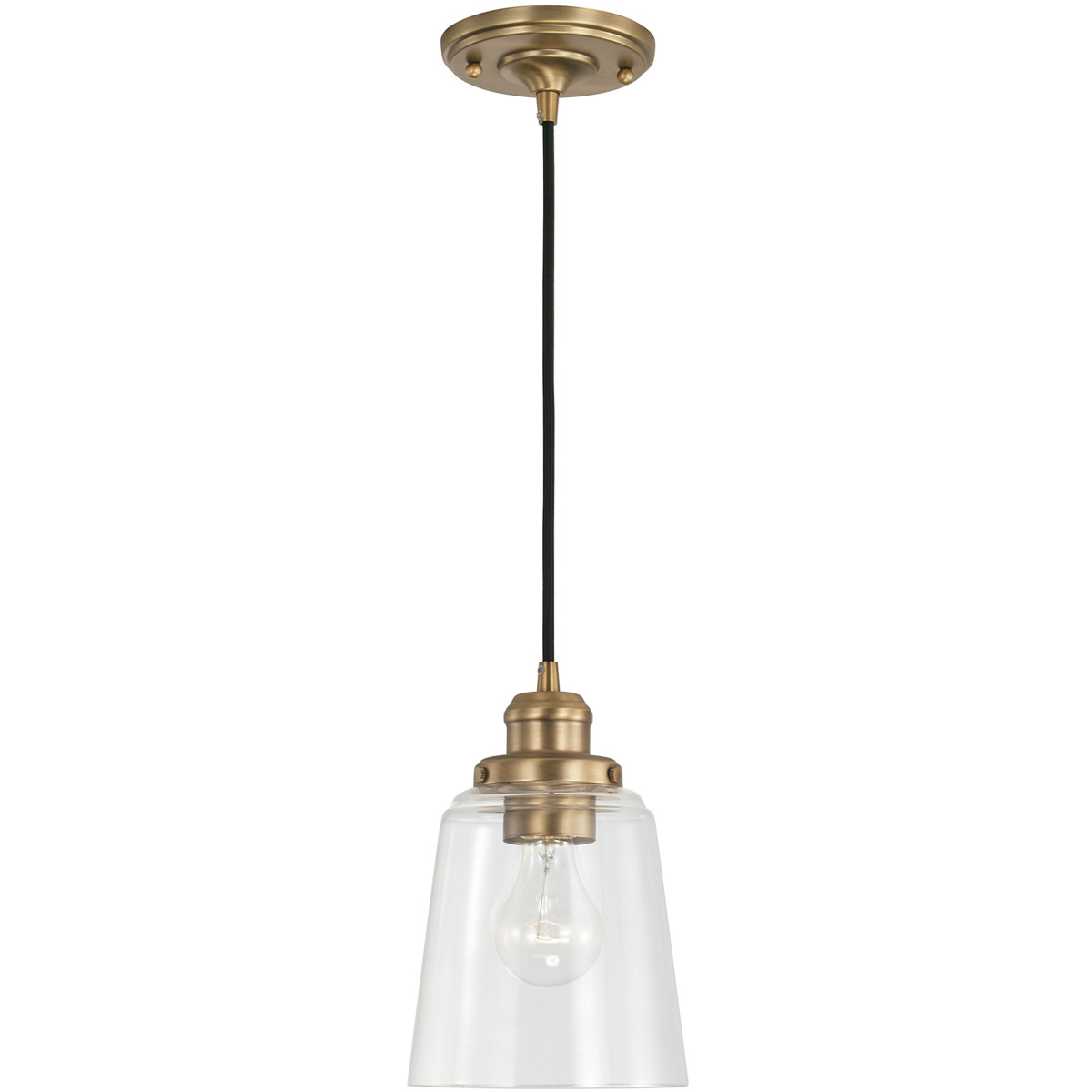 Lighting New York 3718AD-135 Capital Lighting Fallon 1 Light 6 inch Aged Brass Pendant Ceiling Light 3718AD-135 - Open Box