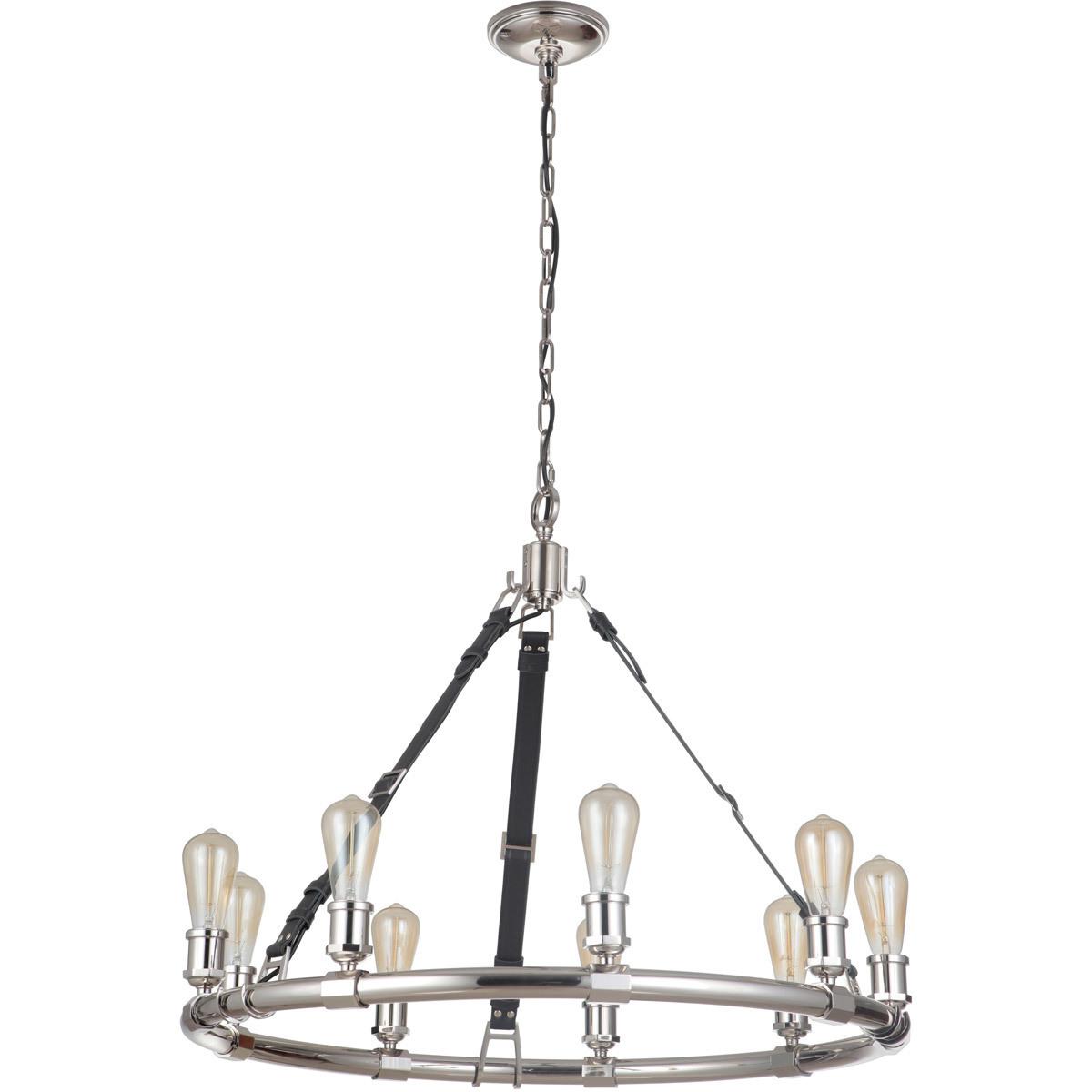 Craftmade 48129-PLN Huxley 9 Light 34 inch Polished Nickel Chandelier Ceiling Light