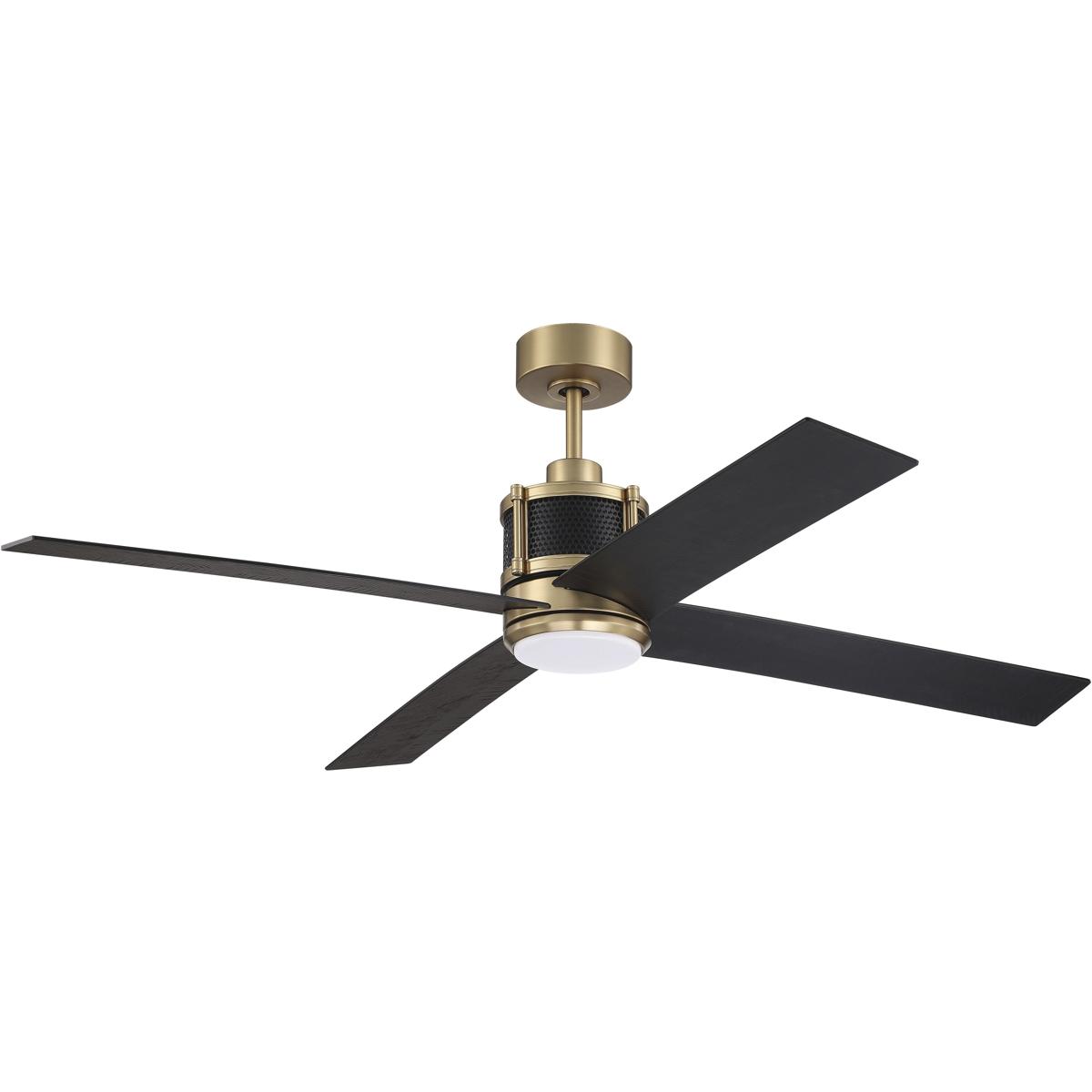 Craftmade GRG56SBFB4-NWF Gregory 56 inch Satin Brass/Flat Black with Flat Black Blades Ceiling Fan