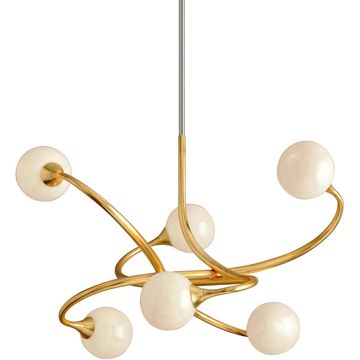 Corbett Lighting 294-06-GL Signature 6 Light 29 inch Gold Leaf Chandelier Ceiling Light