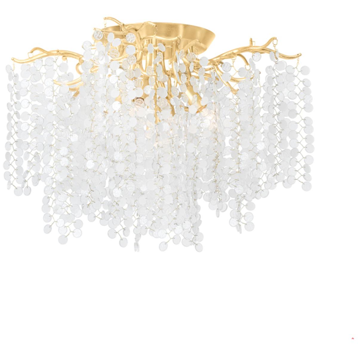Corbett Lighting 350-24-GL Genoa 5 Light 24 inch Gold Leaf Semi Flush Ceiling Light