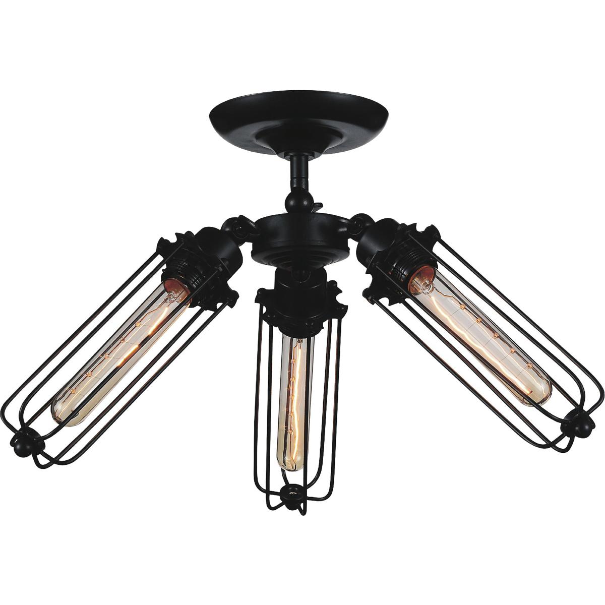 CWI Lighting 9624C23-3-101 Benji 3 Light 23 inch Black Flush Mount Ceiling Light