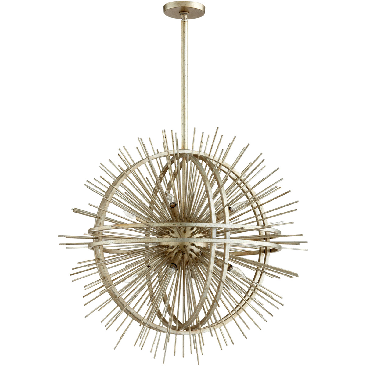 Cyan Design 06490 Saturn 8 Light 35 inch Silver Leaf Pendant Ceiling Light