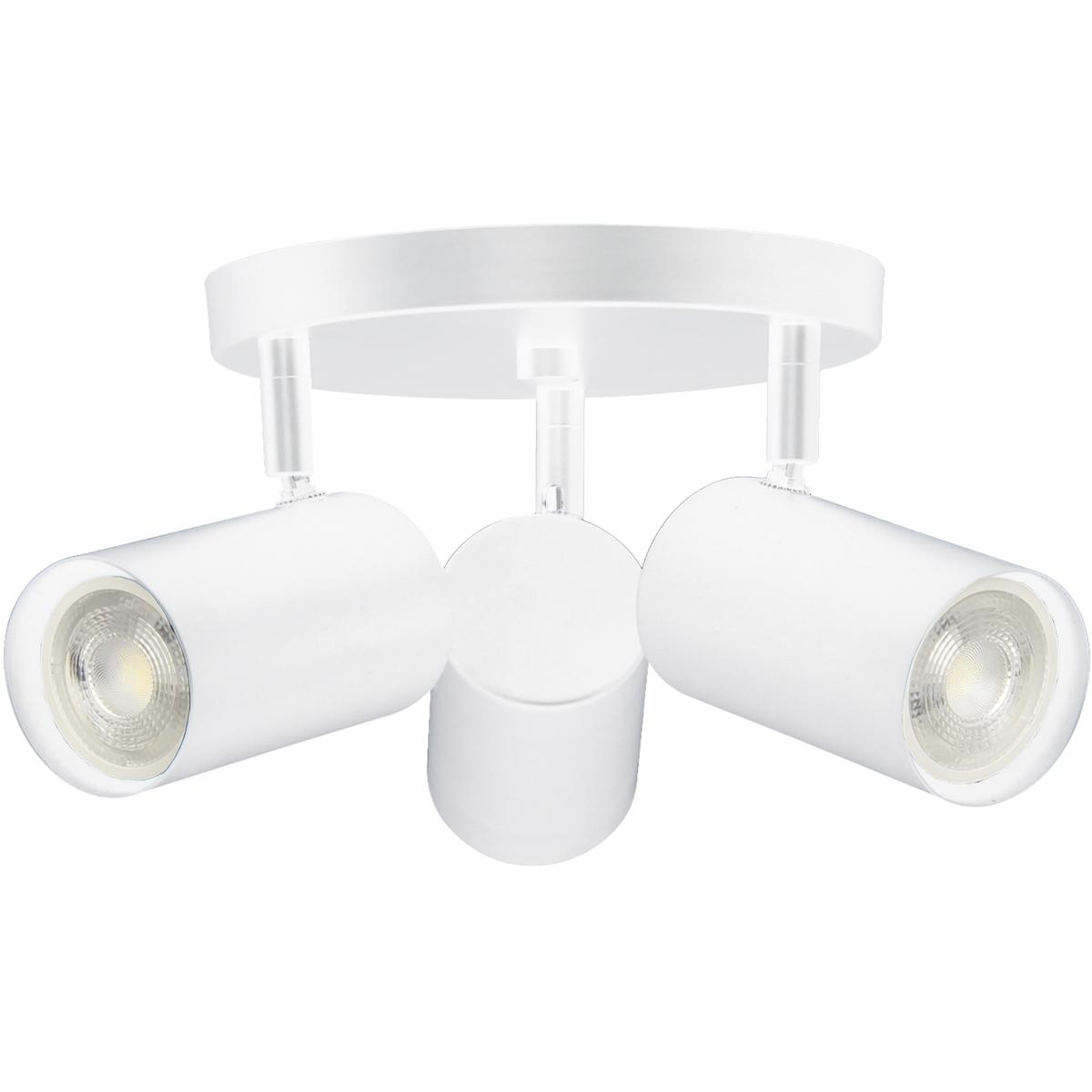 Dainolite TAY-123SF-MW Taylor 3 Light 120 Matte White Spotlight Ceiling Light, Fixed Arm