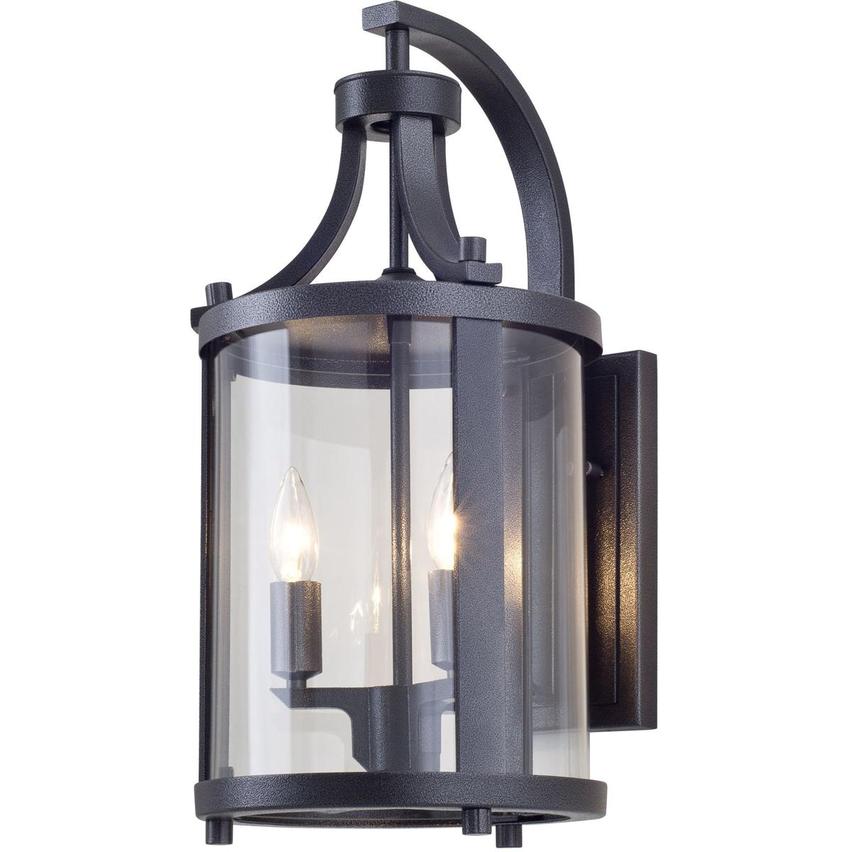 DVI DVP4472HB-CL Niagara 2 Light 14.75 inch Hammered Black Outdoor Sconce