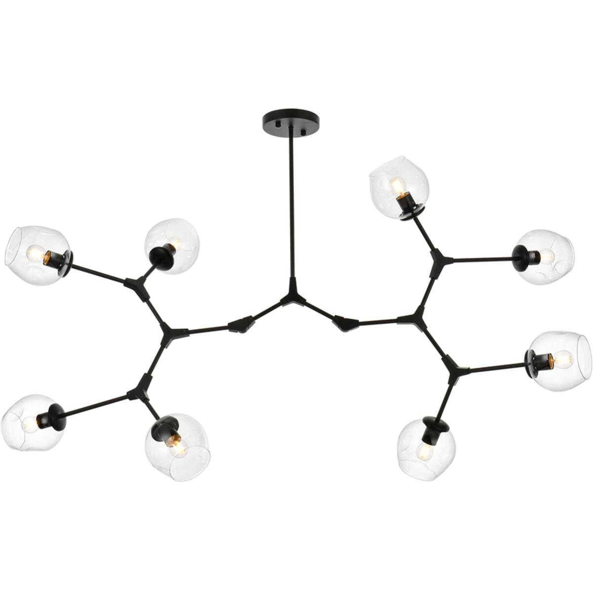 Elegant Lighting 1712G61BK Cavoli 8 Light 32 inch Black Chandelier Ceiling Light