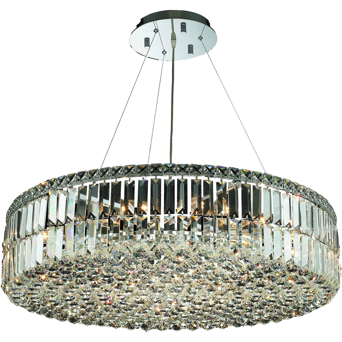 Elegant Lighting V2030D32C/RC Maxime 18 Light 32 inch Chrome Chandelier Ceiling Light in Royal Cut