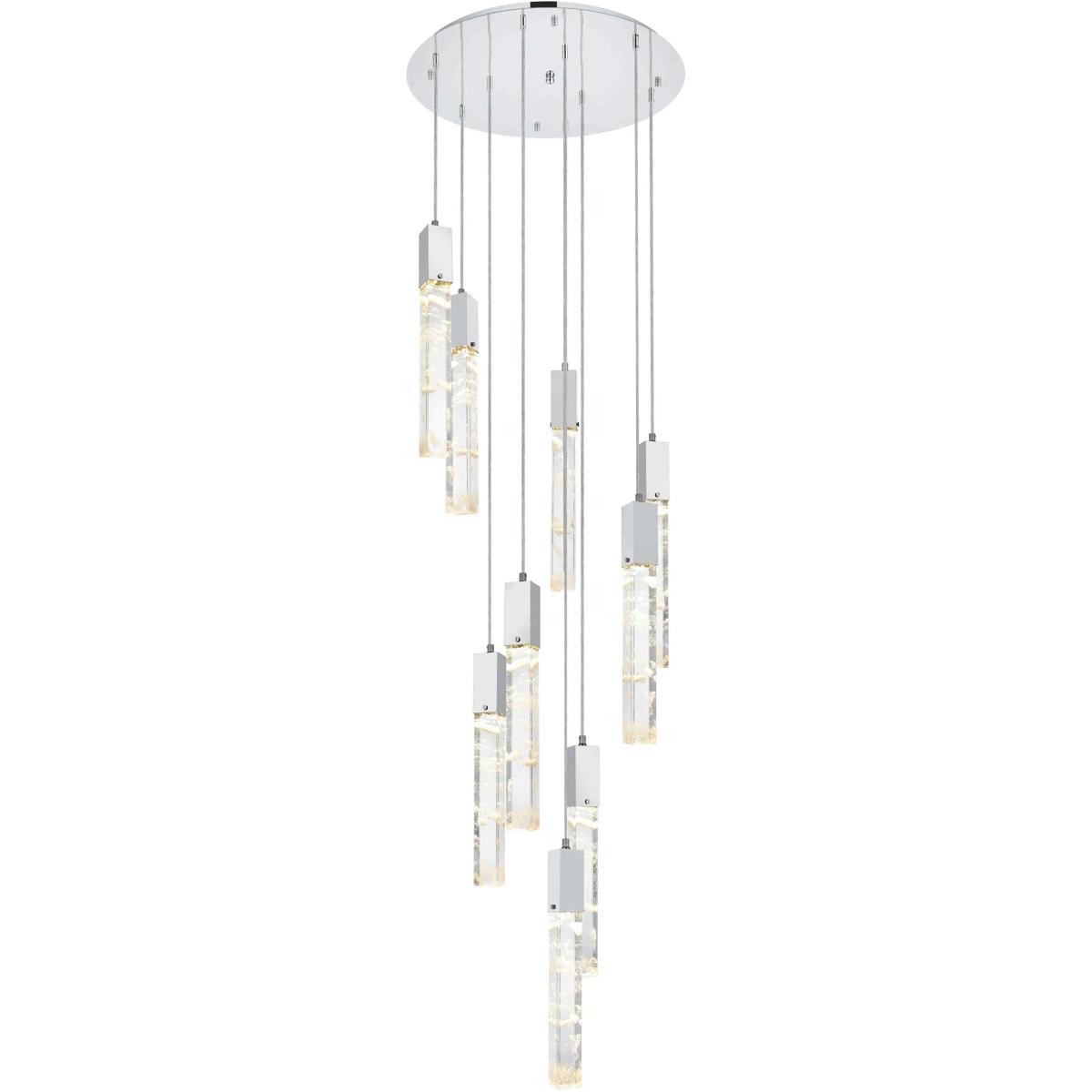 Elegant Lighting 2089D24C Aurora 9 Light 24 inch Chrome Chandelier Ceiling Light