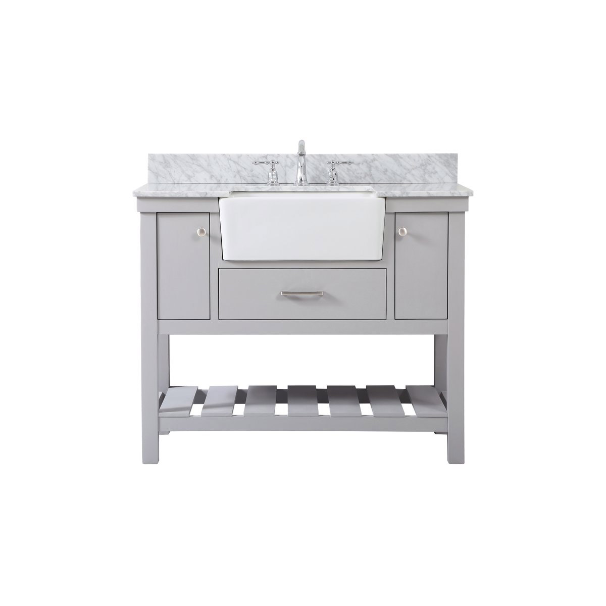 Elegant Lighting VF60142GR-BS Clement 42 X 22 X 34.13 inch Grey Bathroom Vanity Cabinet