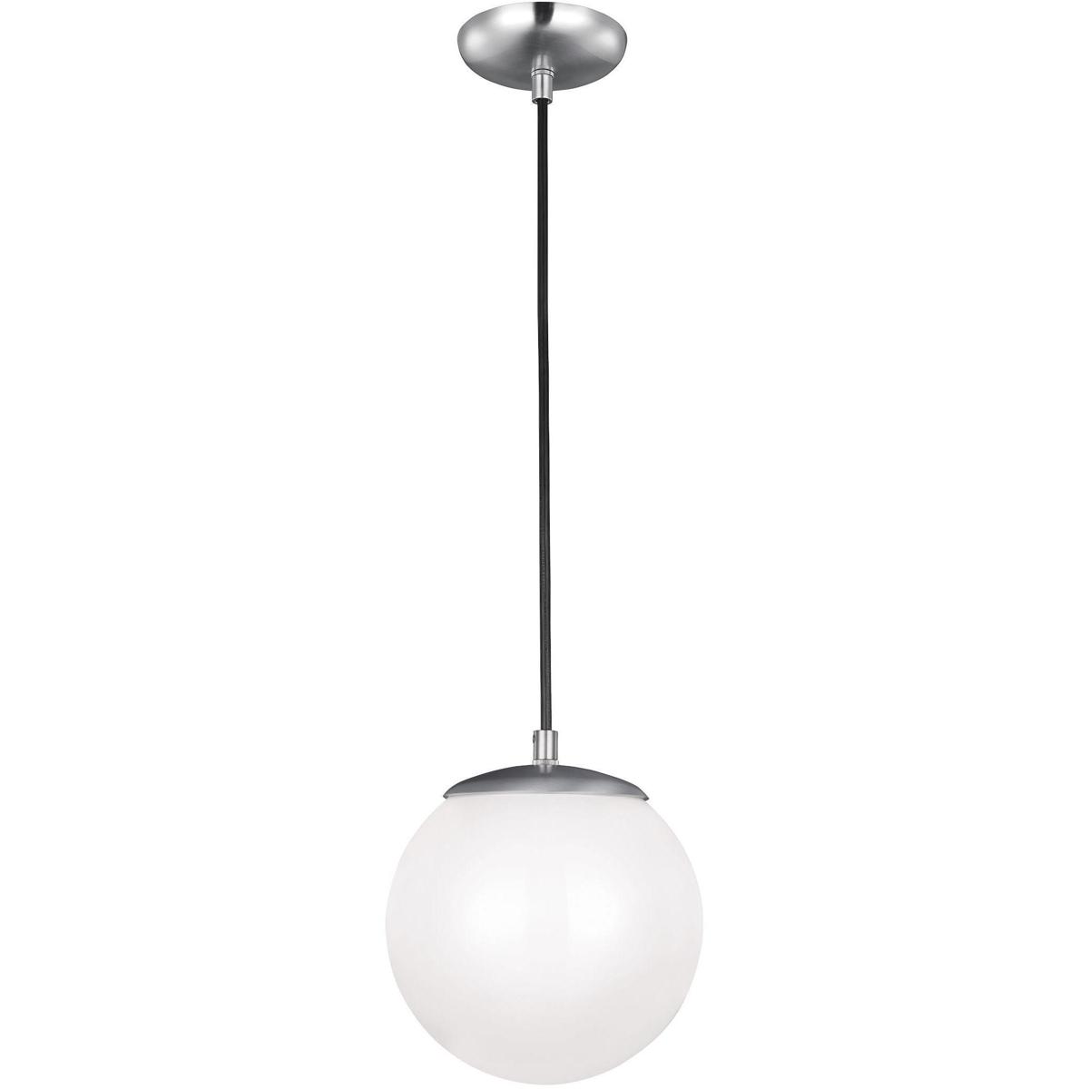 Visual Comfort Studio Collection 6018EN3-04 Leo - Hanging Globe 1 Light 8 inch Satin Aluminum Pendant Ceiling Light