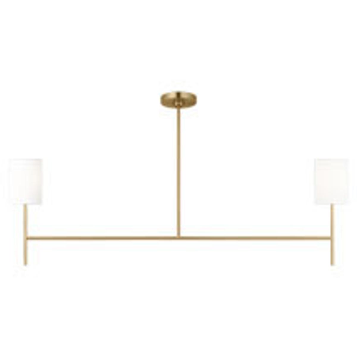 Visual Comfort Studio Collection BC1012BBS Barbara Barry Key 2 Light 52 inch Burnished Brass Linear Chandelier Ceiling Light