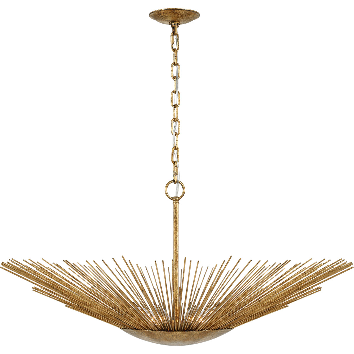 Visual Comfort Studio Collection AP1084ADB AH by Alexa Hampton Helios 4 Light 32 inch Antique Gild Pendant Ceiling Light