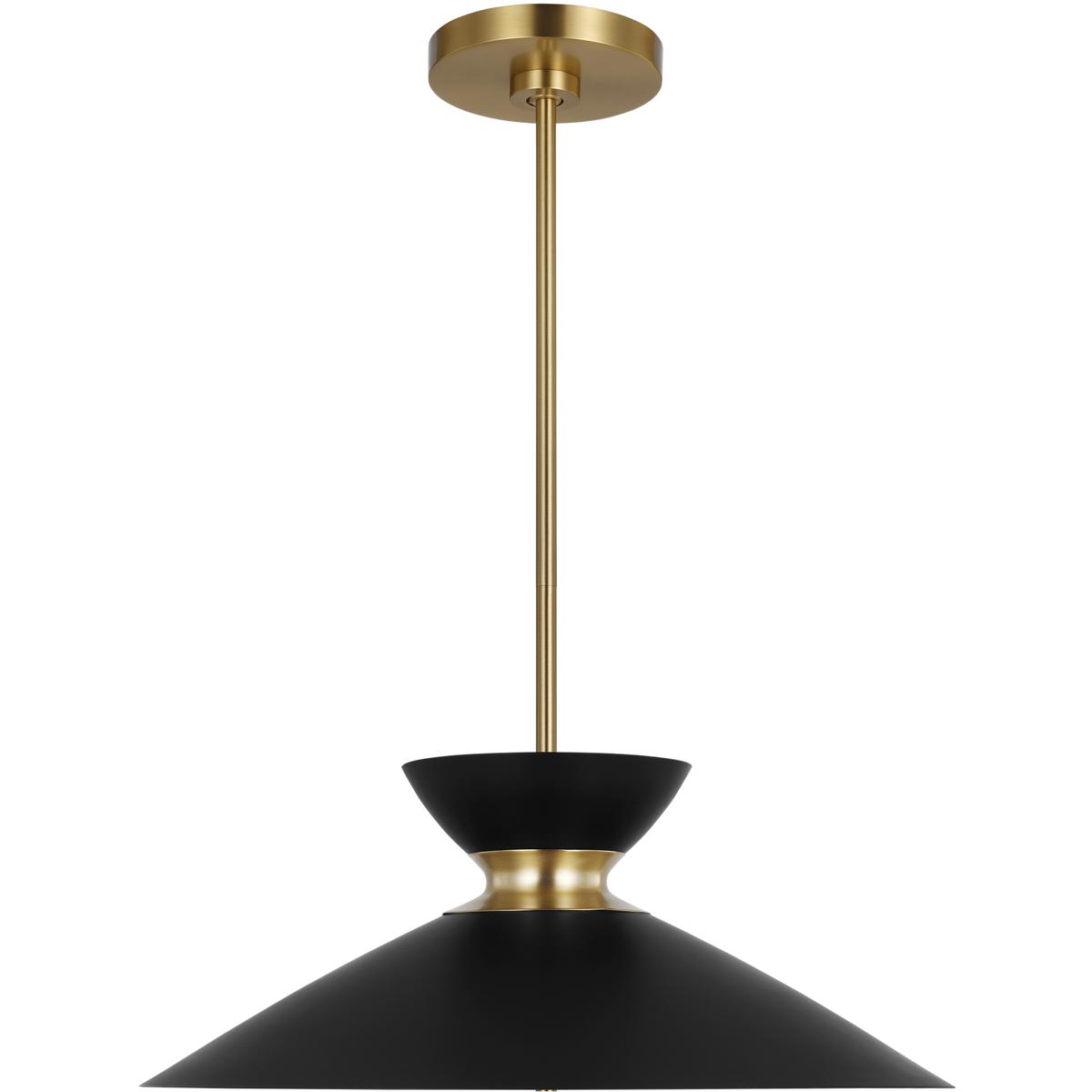 Visual Comfort Studio Collection EP1231MBKBBS ED Ellen DeGeneres Heath 1 Light 18.5 inch Midnight Black and Burnished Brass Pendant Ceiling Light in M