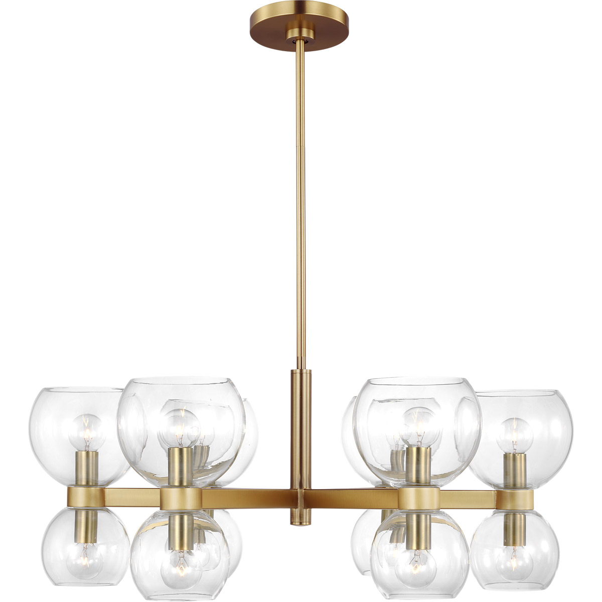 Visual Comfort Studio Collection KSC10212BBSCG kate spade new york Londyn 6 Light 28 inch Burnished Brass with Clear Glass Chandelier Ceiling Light