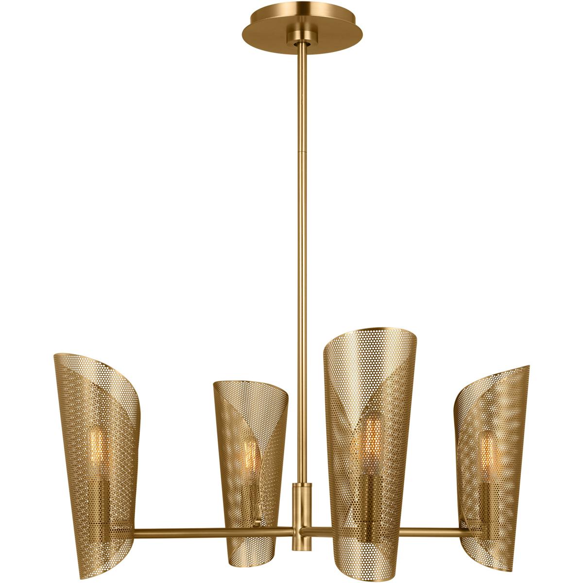 Visual Comfort Studio Collection LXC1074BBS Christiane Lemieux Plivot 3 Light 24 inch Burnished Brass Chandelier Ceiling Light