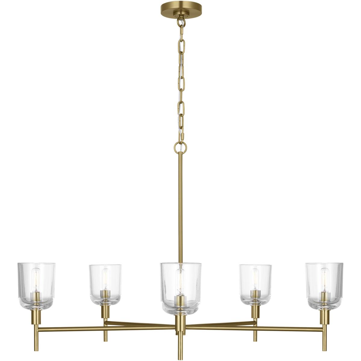 Visual Comfort Studio Collection TFC1135BBS Thom Filicia Hartley 5 Light 36 inch Burnished Brass Chandelier Ceiling Light