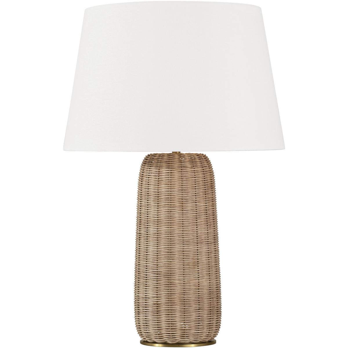 Visual Comfort Studio Collection TFT1051BRTN Thom Filicia Dumar 30.13 inch 9 watt Blonde Rattan Table Lamp Portable Light