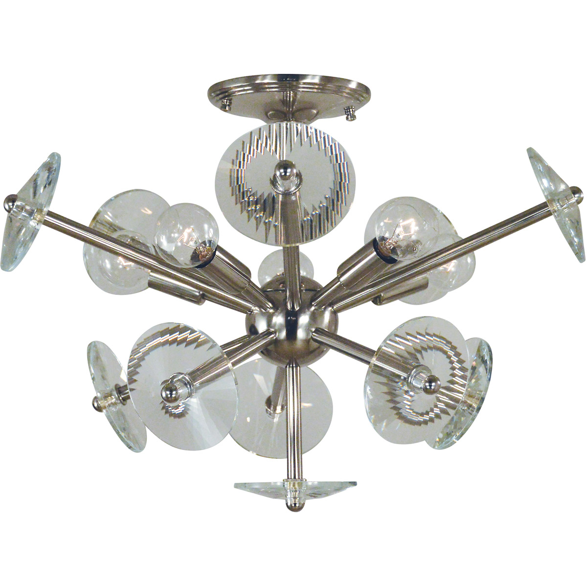Framburg 4812PB Apogee 5 Light 20 inch Polished Brass Semi-Flush Mount Ceiling Light