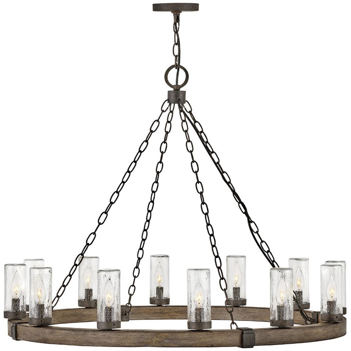 Hinkley 29207SQ-LL Open Air Sawyer LED 38 inch Sequoia with Iron Rust Outdoor Hanging