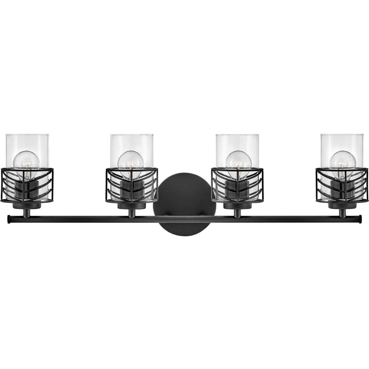 Hinkley 50264BK Della 4 Light 33.75 inch Black Vanity Light Wall Light