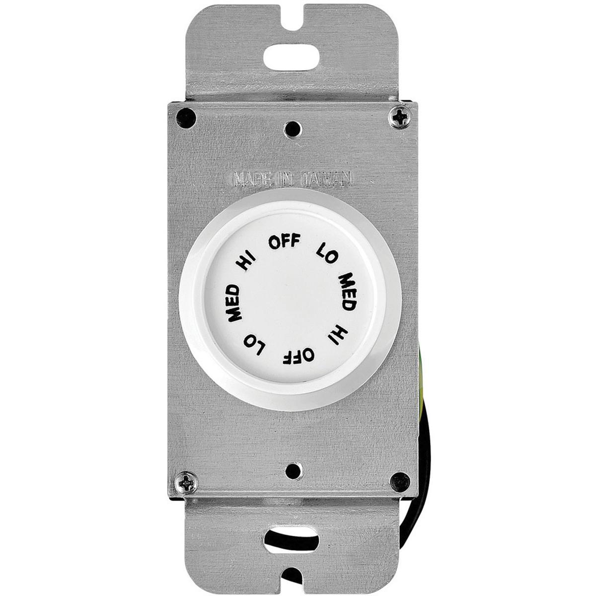 Hinkley 980010FAW Wall Control 3 Speed Rotary Appliance White Fan Wall Control, Rotary