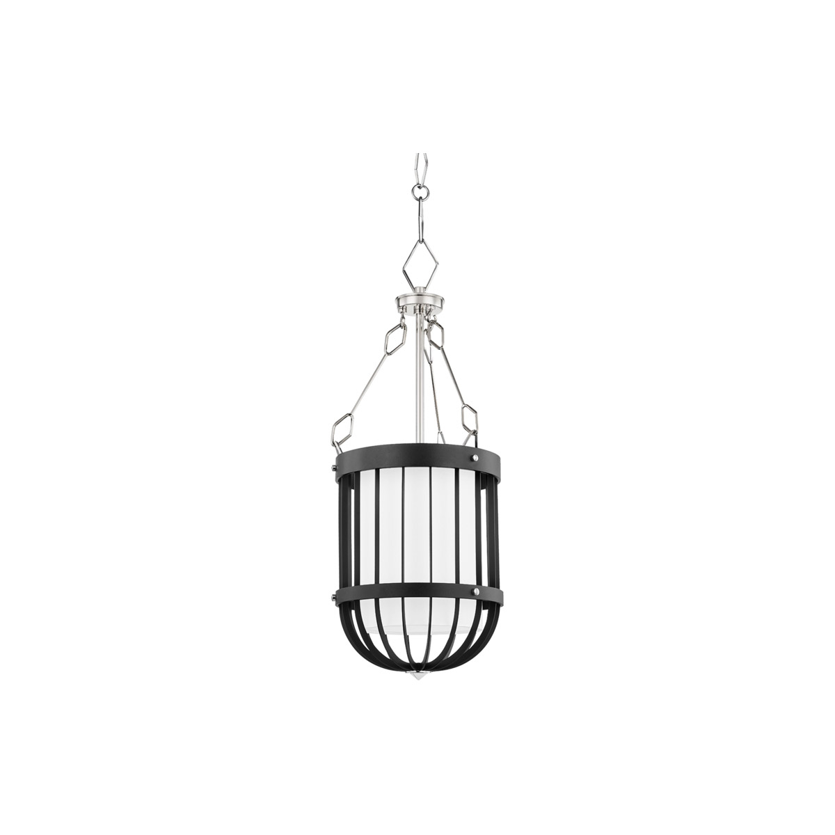Hudson Valley BKO302-PN/BK Landon 1 Light 11.5 inch Polished Nickel / Black Pendant Ceiling Light