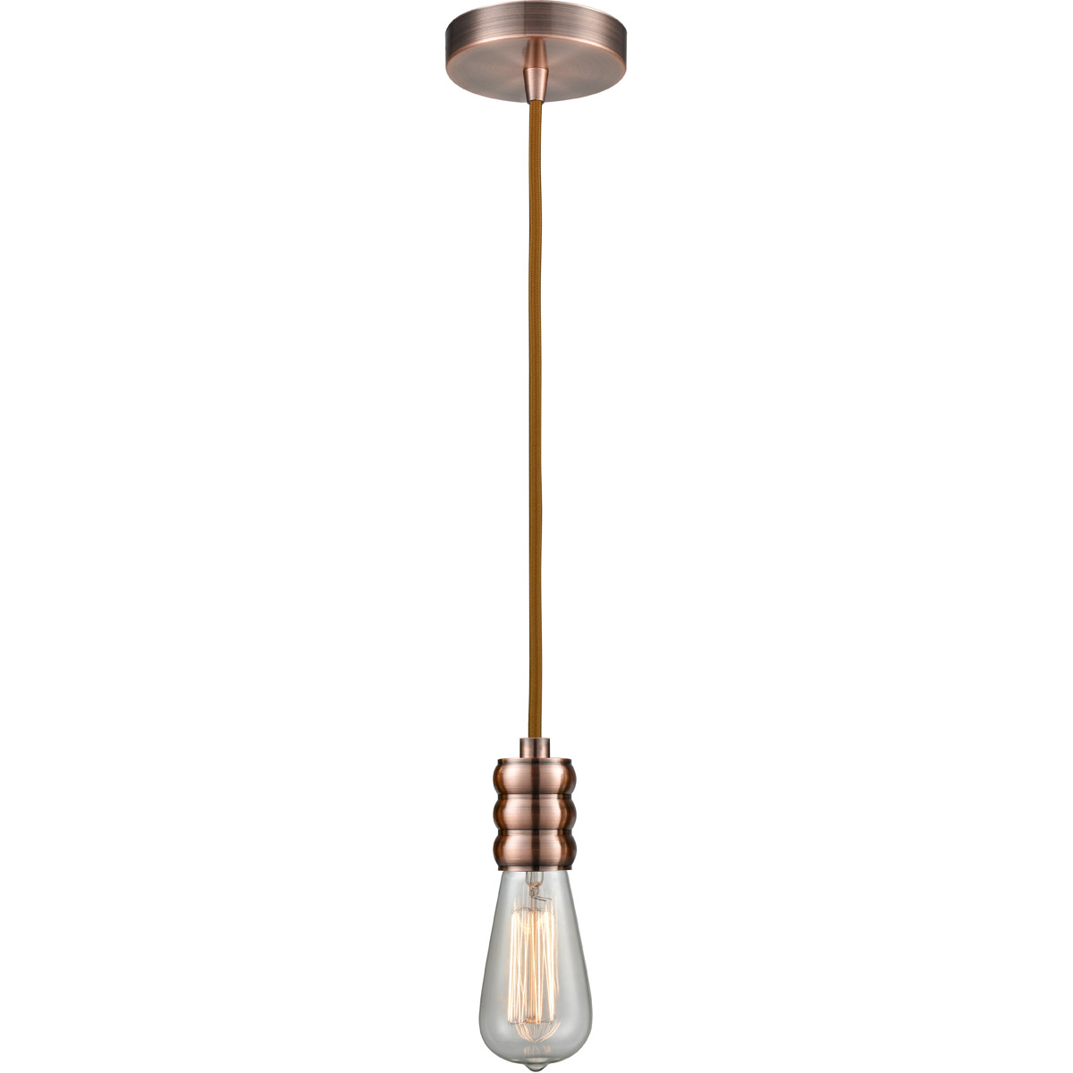Innovations Lighting 100AC-10CR-5AC Gatsby Bare Bulb 1 Light 2 inch Antique Copper Mini Pendant Ceiling Light, Gatsby