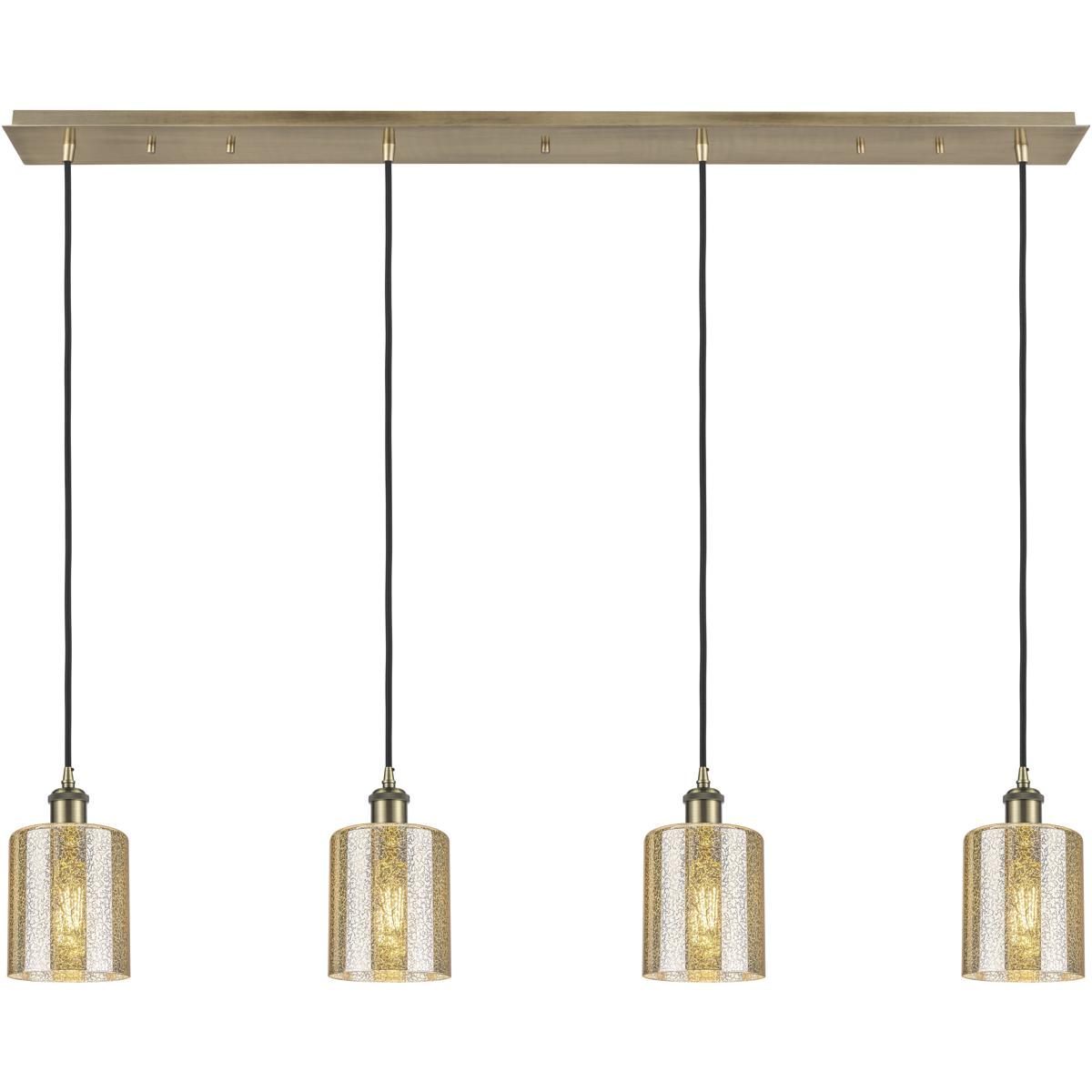 Innovations Lighting 124B-4P-AB-G116 Ballston Cobbleskill 4 Light 48.5 inch Antique Brass Linear Pendant Ceiling Light