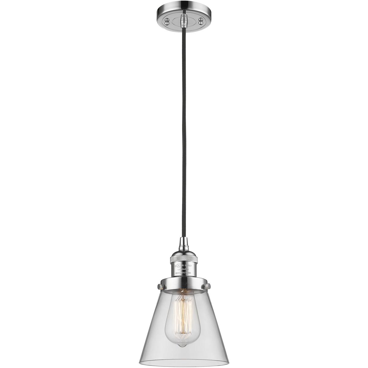 Innovations Lighting 201C-PC-G62 Franklin Restoration Cone 1 Light 6 inch Polished Chrome Mini Pendant Ceiling Light in Incandescent, Clear, Franklin