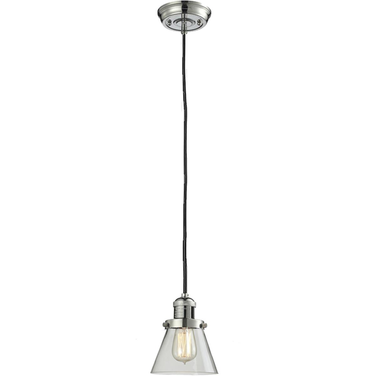 Innovations Lighting 201C-PN-G62 Franklin Restoration Cone 1 Light 6 inch Polished Nickel Mini Pendant Ceiling Light in Incandescent, Clear, Franklin