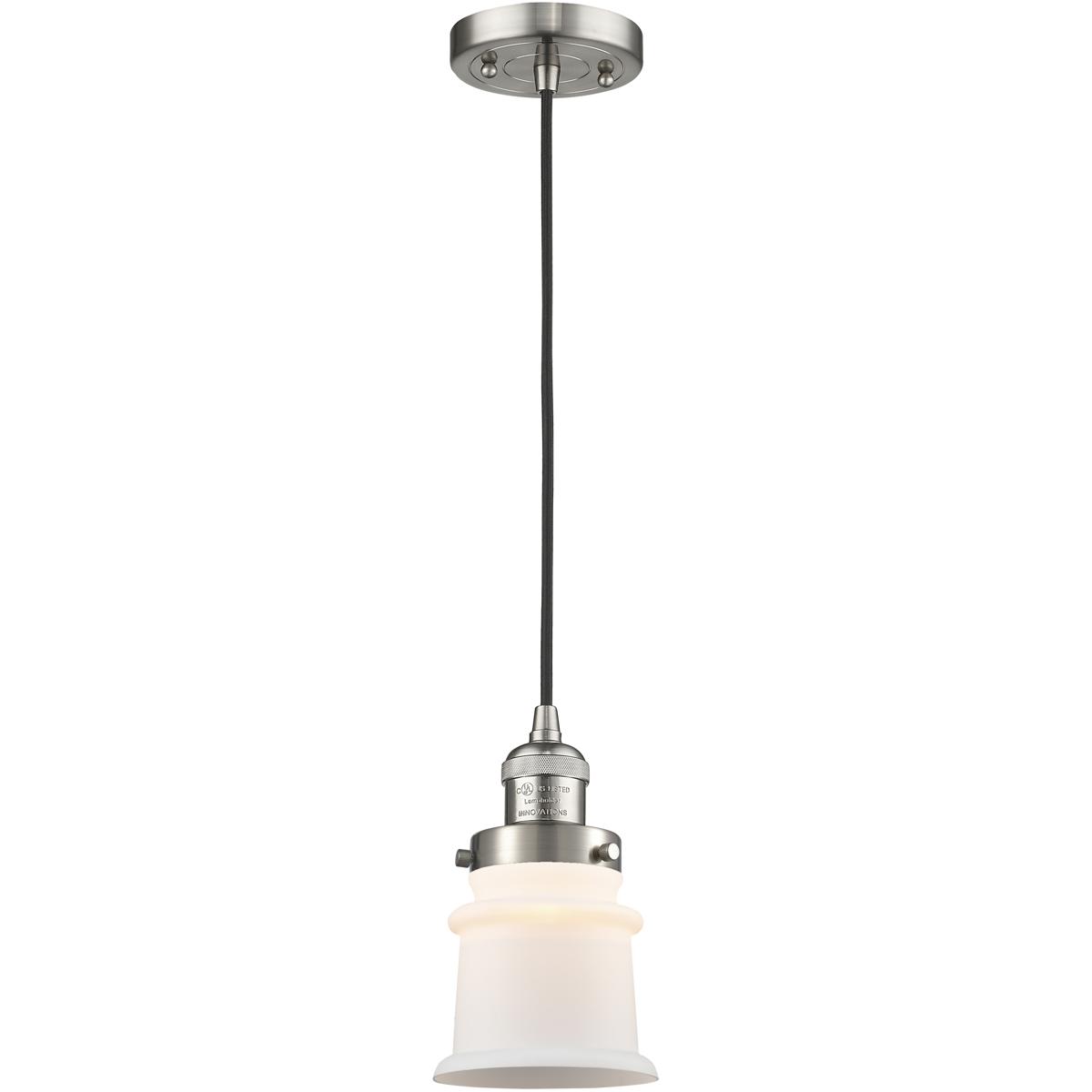 Innovations Lighting 201C-SN-G181S Franklin Restoration Canton 1 Light 6 inch Brushed Satin Nickel Mini Pendant Ceiling Light in Incandescent, Matte W