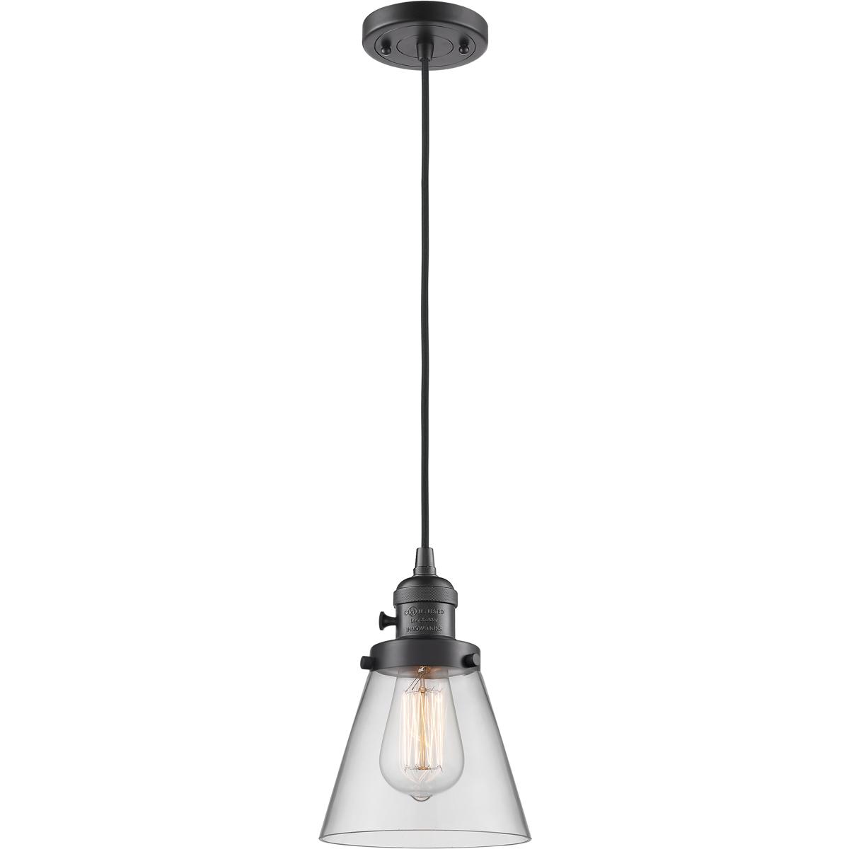 Innovations Lighting 201CSW-OB-G62 Franklin Restoration Cone 1 Light 6 inch Oil Rubbed Bronze Mini Pendant Ceiling Light in Incandescent, Clear