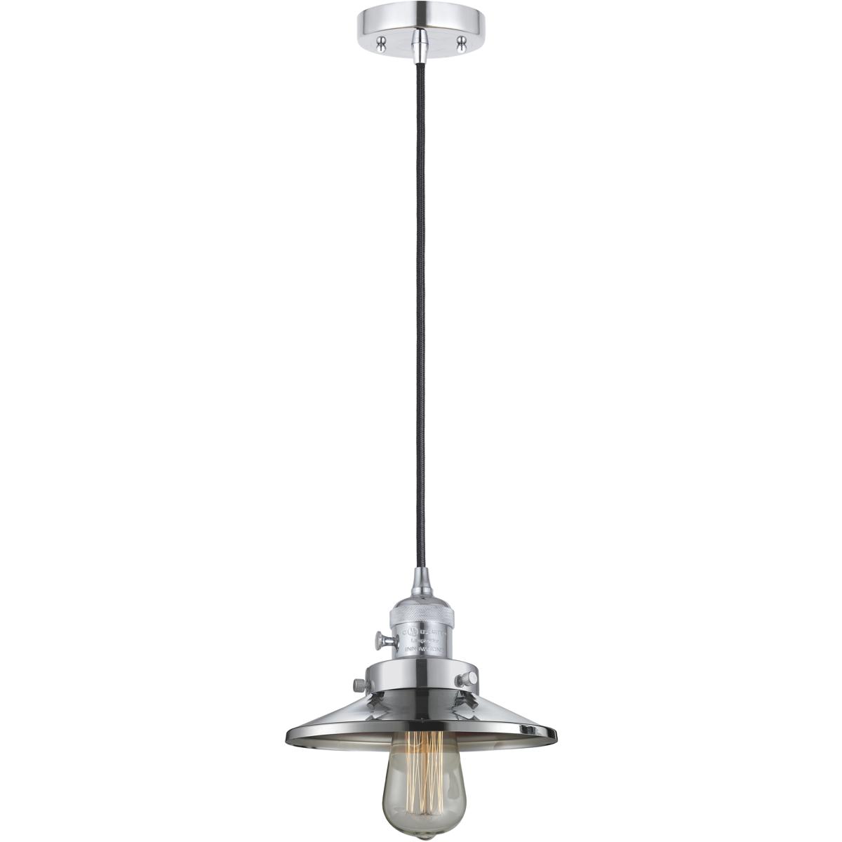 Innovations Lighting 201CSW-PC-M7-LED Franklin Restoration Railroad LED 8 inch Polished Chrome Mini Pendant Ceiling Light