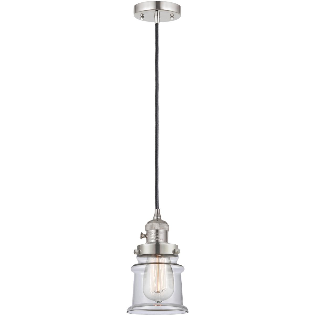 Innovations Lighting 201CSW-PN-G182S Franklin Restoration Canton 1 Light 6 inch Polished Nickel Mini Pendant Ceiling Light in Incandescent, Clear