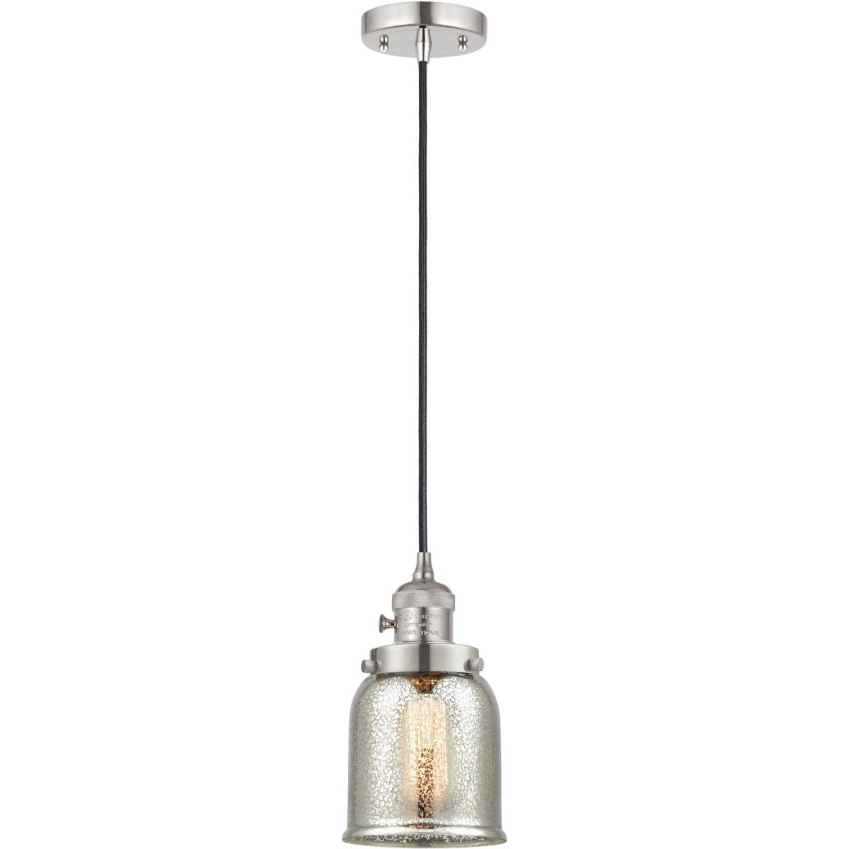 Innovations Lighting 201CSW-PN-G58 Franklin Restoration Bell 1 Light 5 inch Polished Nickel Mini Pendant Ceiling Light in Incandescent, Silver Plated