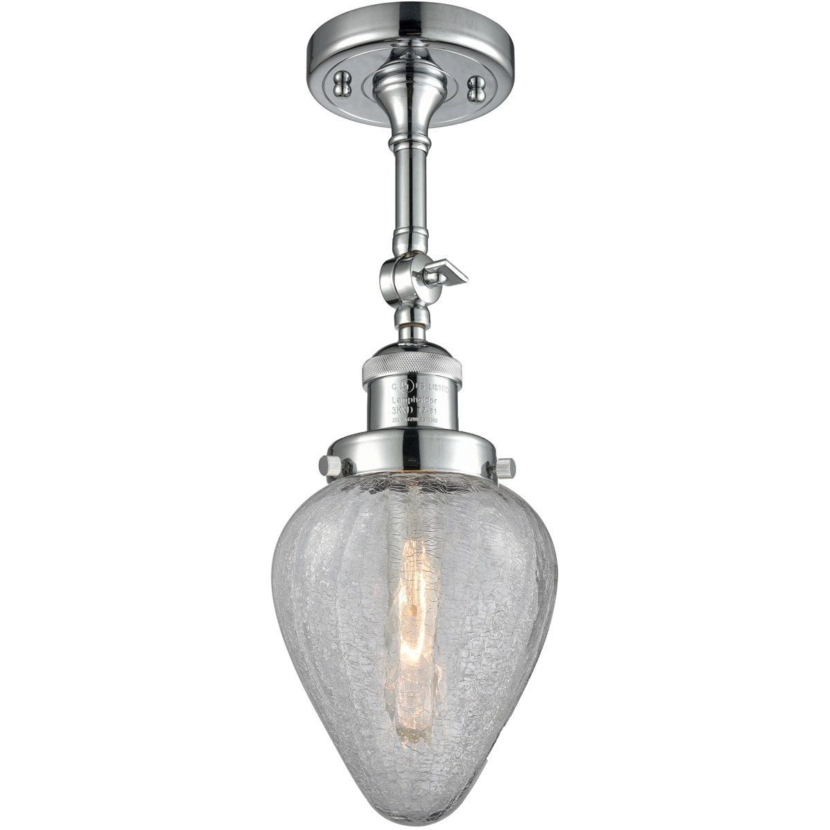 Innovations Lighting 201F-PC-G165 Franklin Restoration Geneseo 1 Light 7 inch Polished Chrome Semi-Flush Mount Ceiling Light, Franklin Restoration