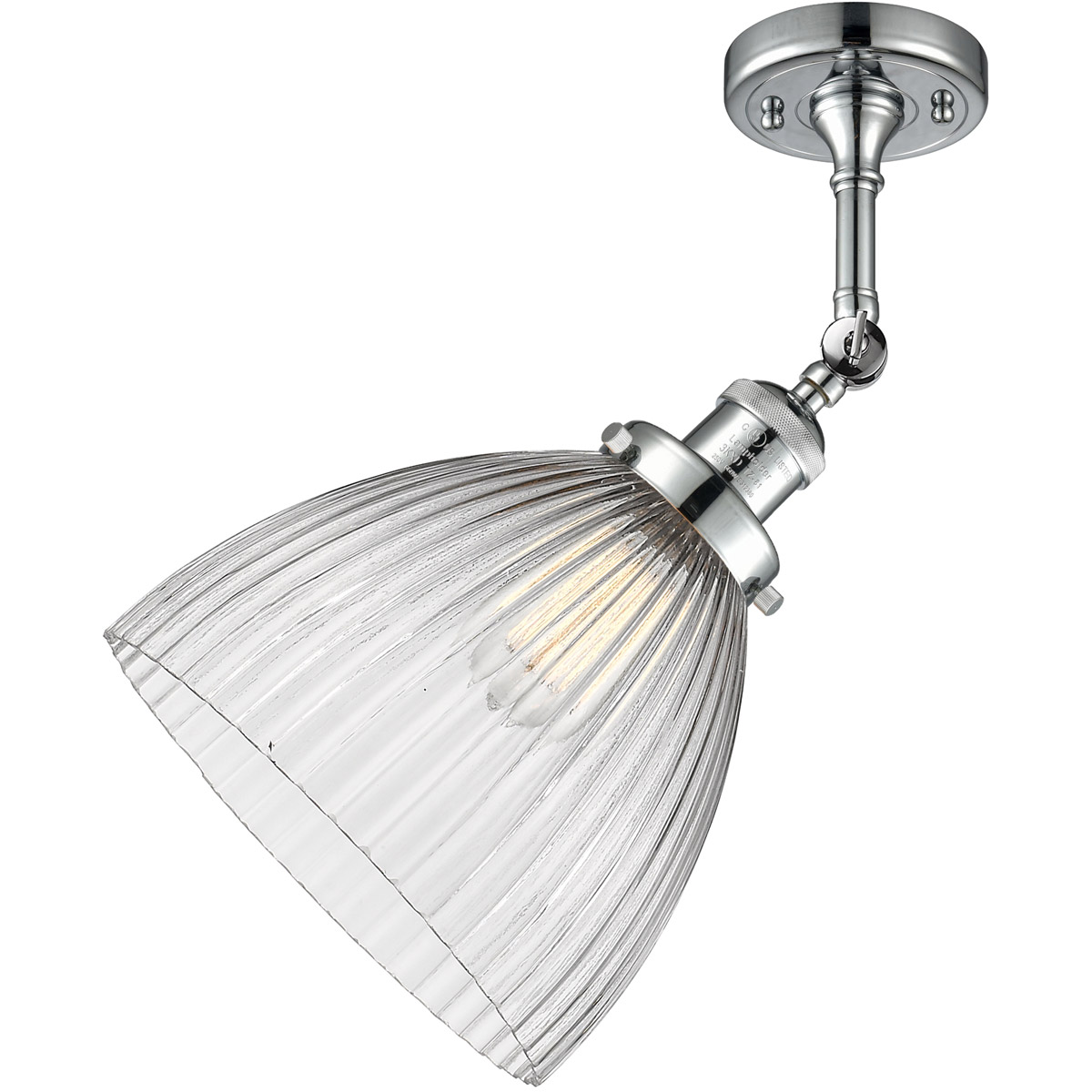 Innovations Lighting 201F-PC-G222-LED Franklin Restoration Seneca Falls LED 10 inch Polished Chrome Semi-Flush Mount Ceiling Light, Franklin Restorati