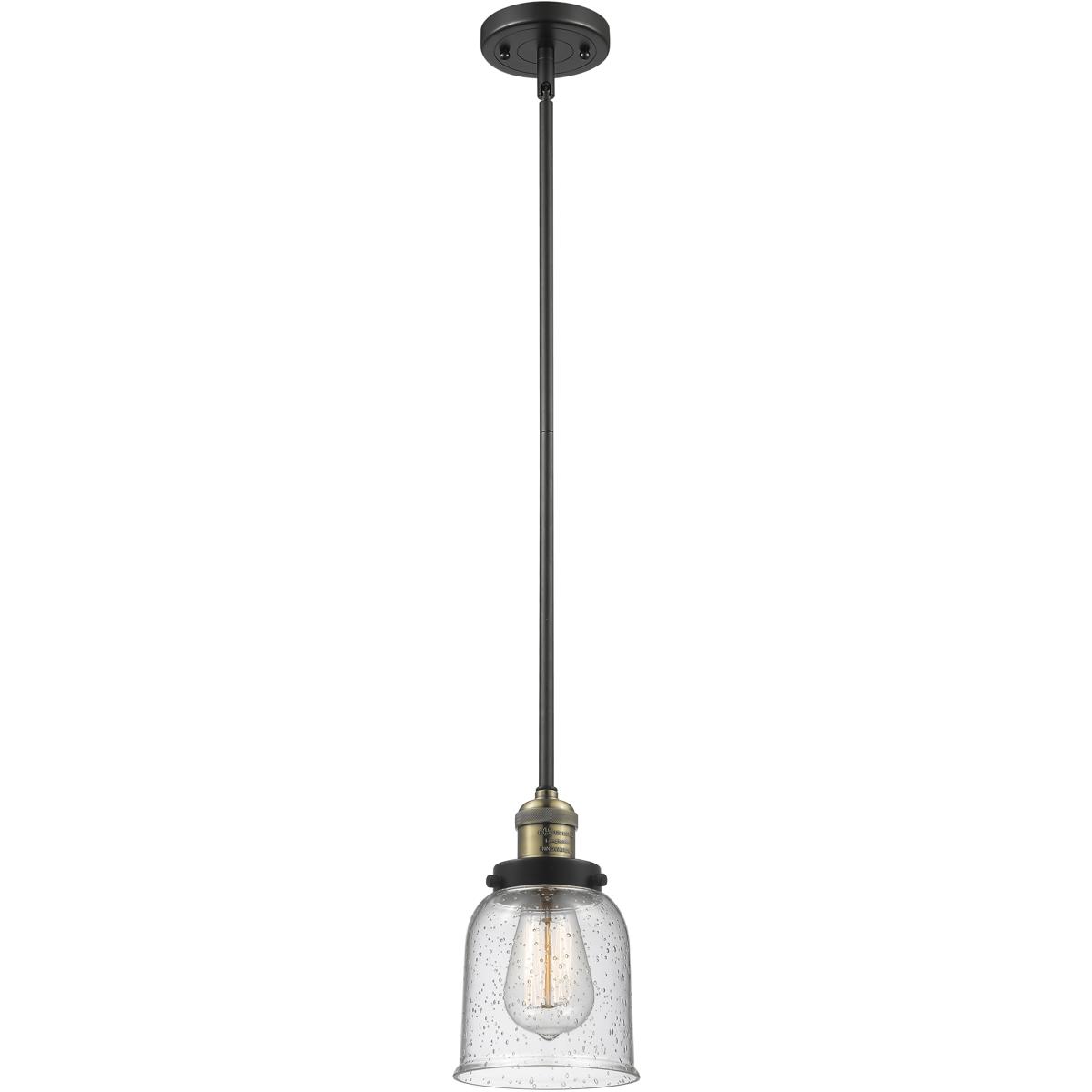 Innovations Lighting 201S-BAB-G54-LED Franklin Restoration Bell LED 5 inch Black Antique Brass Mini Pendant Ceiling Light in Seedy, Franklin Restorati