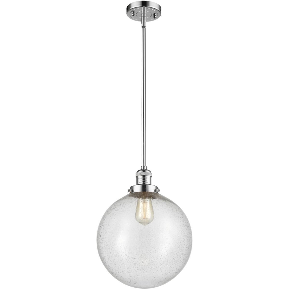 Innovations Lighting 201S-PC-G204-12-LED Franklin Restoration Beacon LED 12 inch Polished Chrome Mini Pendant Ceiling Light in Seedy, Franklin Restora