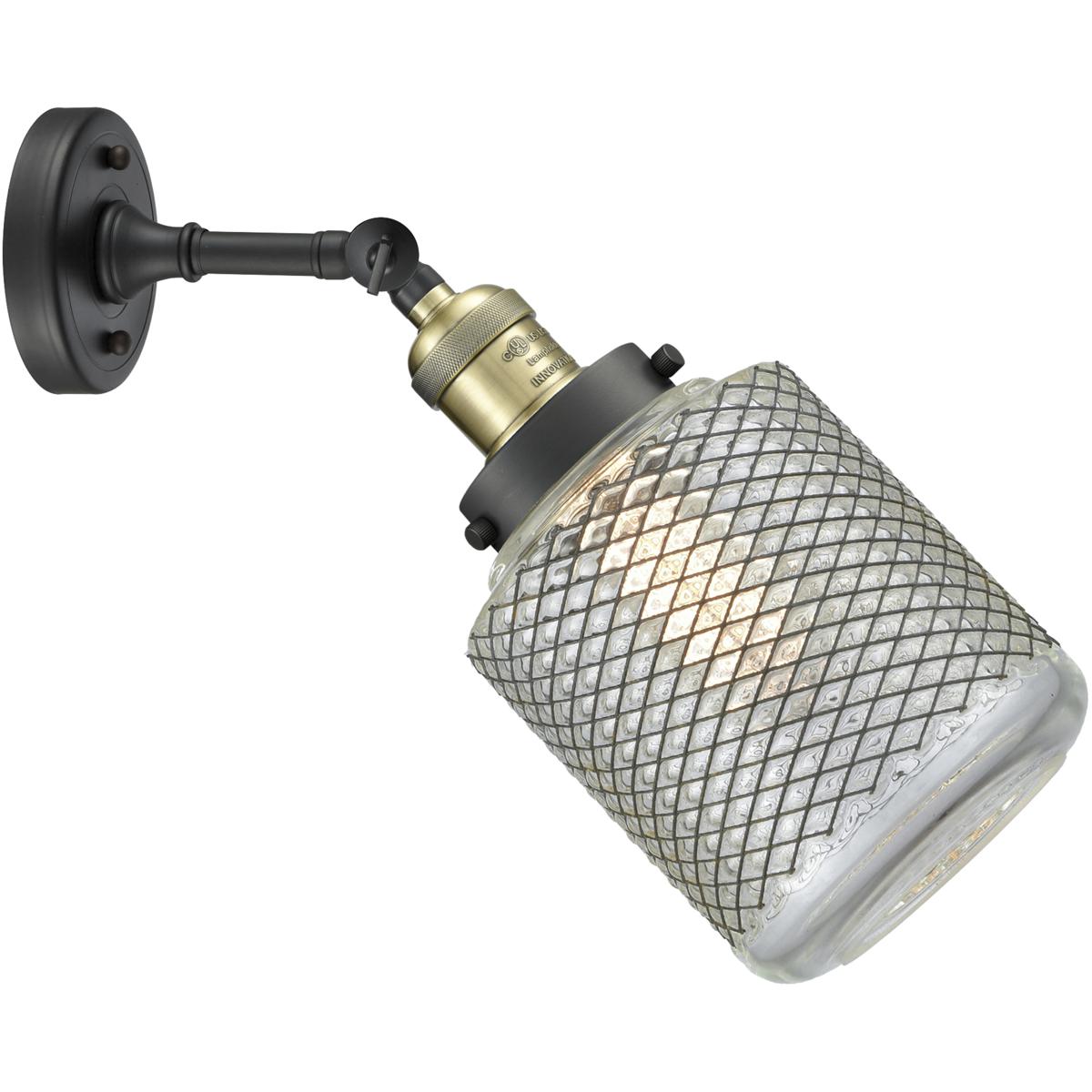 Innovations Lighting 203-BAB-G262 Franklin Restoration Stanton 1 Light 6 inch Black Antique Brass Sconce Wall Light, Franklin Restoration