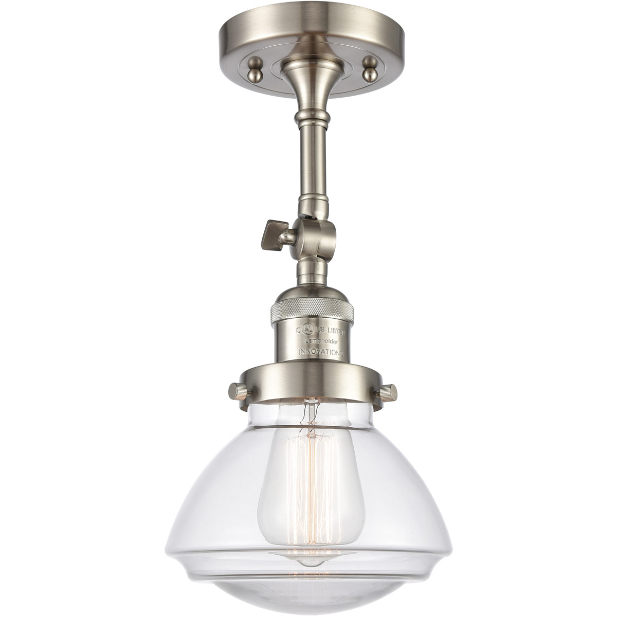 Innovations Lighting 203-SN-G322-LED Franklin Restoration Olean LED 7 inch Brushed Satin Nickel Sconce Wall Light in Clear Glass, Franklin Restoration