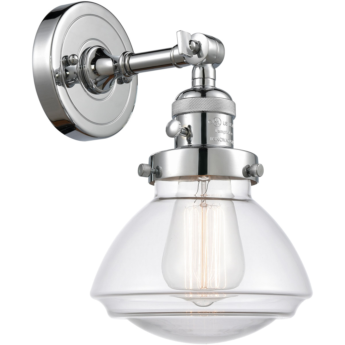 Innovations Lighting 203SW-PC-G322 Franklin Restoration Olean 1 Light 7 inch Polished Chrome Sconce Wall Light in Clear Glass, Franklin Restoration
