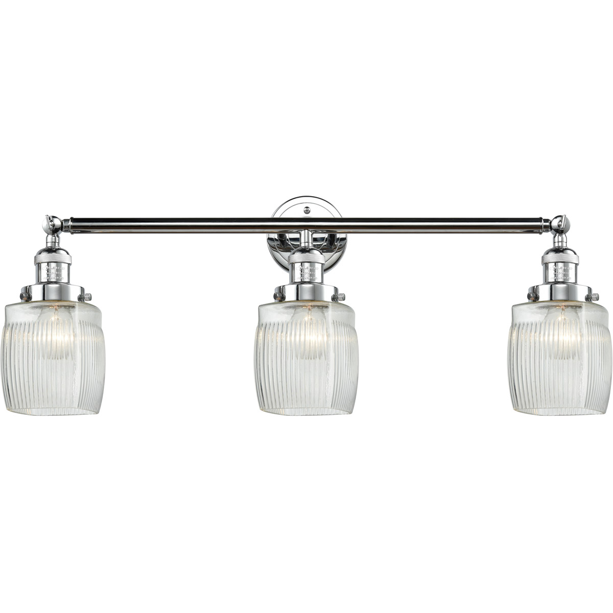 Innovations Lighting 205-PC-G302 Franklin Restoration Colton 3 Light 32 inch Polished Chrome Bath Vanity Light Wall Light, Franklin Restoration