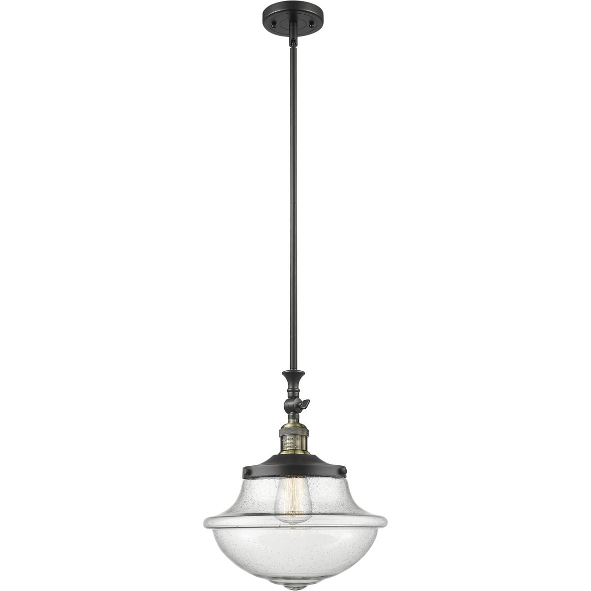 Innovations Lighting 206-BAB-G544-LED Franklin Restoration Oxford LED 12 inch Black Antique Brass Mini Pendant Ceiling Light in Seedy, Franklin Restor