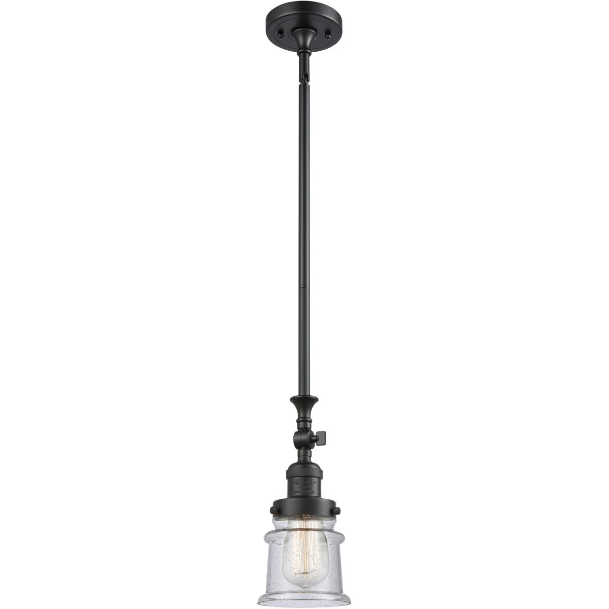 Innovations Lighting 206-BK-G184S-LED Franklin Restoration Canton LED 6.5 inch Matte Black Mini Pendant Ceiling Light in Seedy, Franklin Restoration