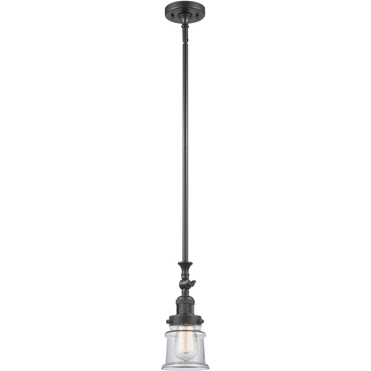 Innovations Lighting 206-OB-G182S-LED Franklin Restoration Canton LED 6.5 inch Oil Rubbed Bronze Mini Pendant Ceiling Light in Clear, Franklin Restora