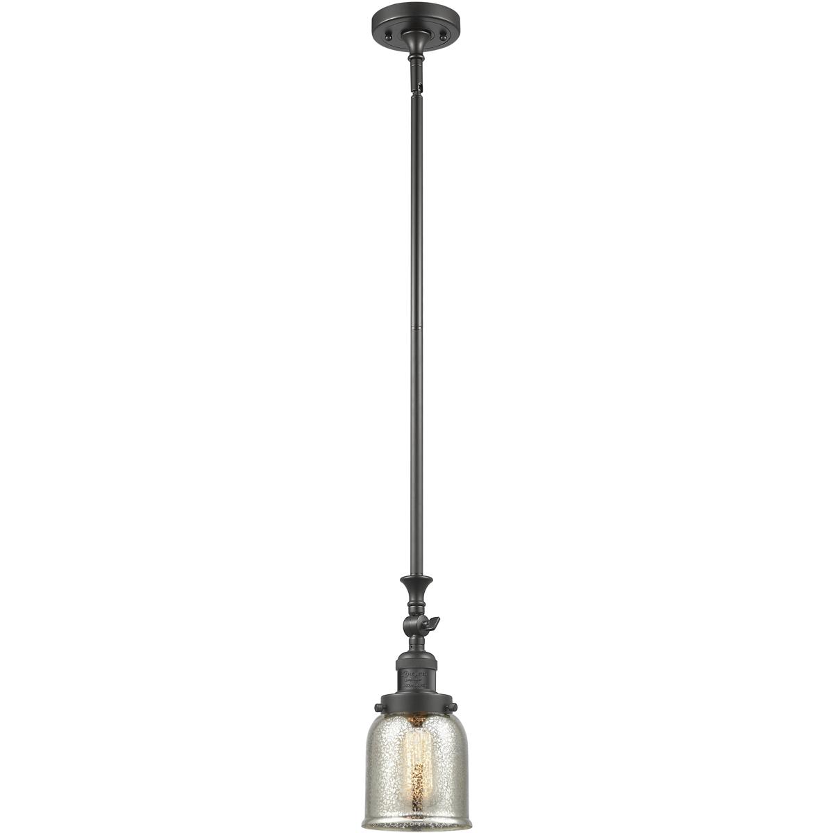 Innovations Lighting 206-OB-G58-LED Franklin Restoration Bell LED 5 inch Oil Rubbed Bronze Mini Pendant Ceiling Light in Silver Plated Mercury, Frankl